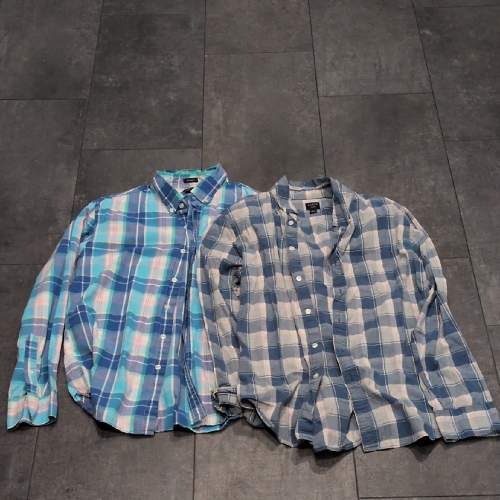 J.Crew Factory Flex Long Sleeve Plaid Button Down Shirts L